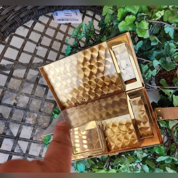 1950s Vintage CONFETTI Lucite COMPACT Carry Triple Vanity Case Clutch - Picture 7 of 16